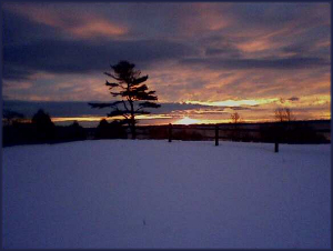 winter sunrise in Lincolnville Maine
